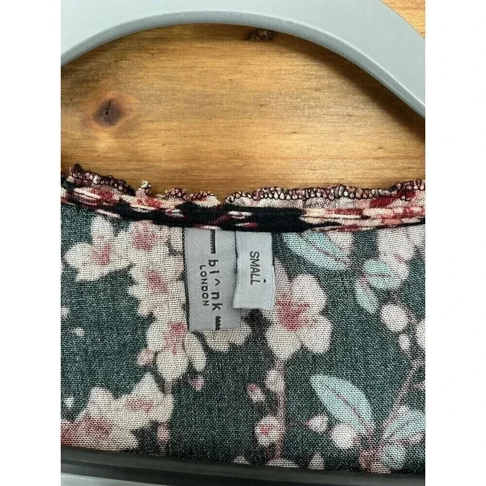 Anthropologie Bl^nk London Floral dress Size Small Floral Print Slits In Front - Picture 5 of 9